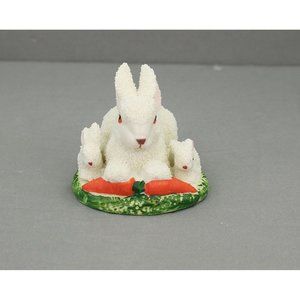 Easter Collection Porcelain Bisque Bunny Family Mama And Two Baby Bunnies